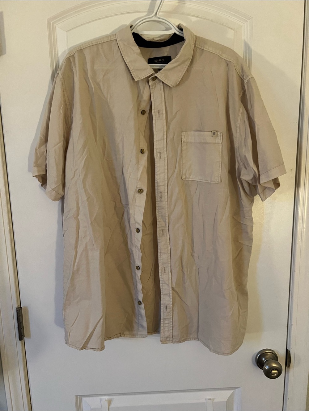 Roark Short-Sleeve Button-Down Shirt - Beige